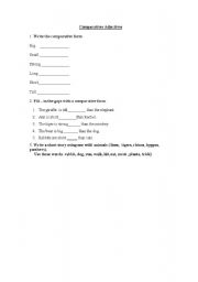 English worksheet: comparative sentences