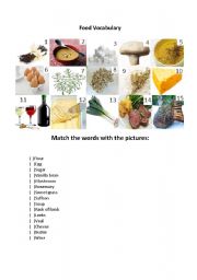 English worksheet: Food Vocabulary