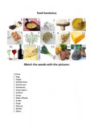 English Worksheet: Food Vocabulary