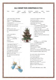 English Worksheet: All I Want for Christmas is You
