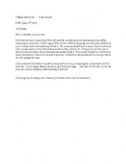 English Worksheet: Culture and Foods Project