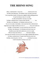 English Worksheet: the Rhino song