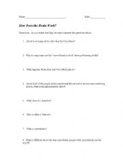 English Worksheet: How Does the Brain Work - Nova Special