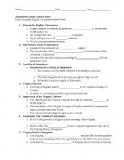 English worksheet: Jamestown Guided Notes