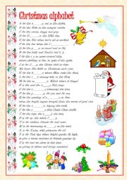 English Worksheet: Christmas alphabet