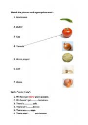 English worksheet: food