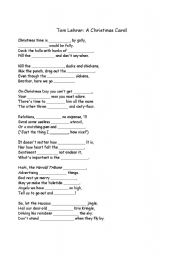 English worksheet: Christmas Carol Cloze (Tom Lehrer)