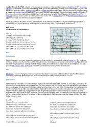 English Worksheet: Another brick in the wall