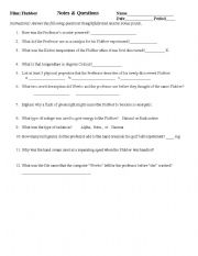 English worksheet: Flubber Notes and Questions