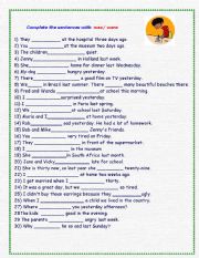 English Worksheet: was wee