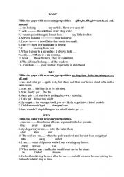English Worksheet: phrasal verb 