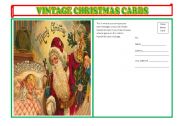 English Worksheet: VINTAGE X-MAS POSTCARDS 1