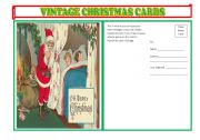English Worksheet: VINTAGE X-MAS POSTCARD 2