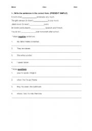 English worksheet: present simple or continuous exam