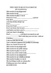 English Worksheet: This used to be my playground