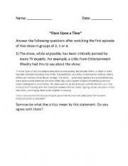 English Worksheet: Once Upon a Time