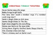 English Worksheet: Christmas Tongue Twisters