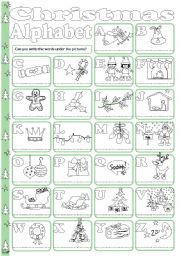 English Worksheet: Christmas Alphabet