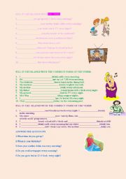 English Worksheet: SIMPLE PRESENT  TENSE FOR BEGINNERS :)