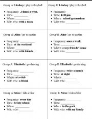 English worksheet: activities