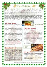 English Worksheet: Christmas in the Czech Republic (editable with key)