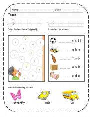 English Worksheet: Bb