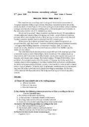 English Worksheet: Ethics in school