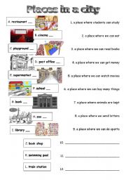 English Worksheet: Places in a city