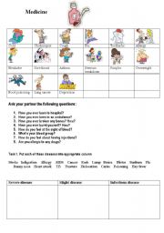 English Worksheet: Health and Medicine