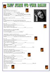 English Worksheet: Adele Set Fire to the Rain