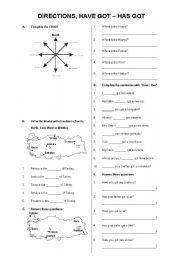 English Worksheet: DIRECTIONS