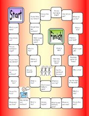 English Worksheet: Question Boardgame for beginners