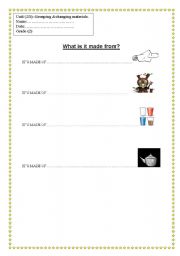 English worksheet: materials