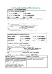 English Worksheet: grammar exs. and guide