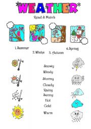 English Worksheet: weather matching