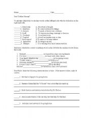 English Worksheet: Define Normal Test