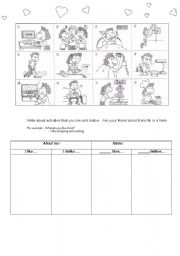 English Worksheet: daily routines