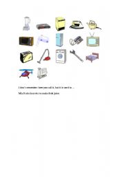 English Worksheet: Appliances items