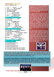 English Worksheet: Love Hurts - Nazareth