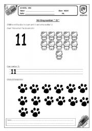 English worksheet: number 11