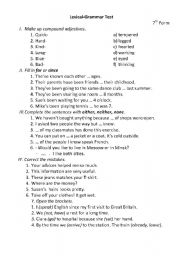 English Worksheet: Lexical-Grammar Test