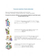 English Worksheet: Possesive Adjetives