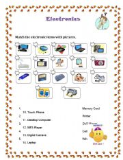 English Worksheet: Electronics 