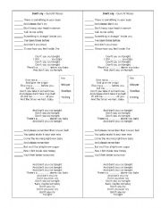 English Worksheet: Working with the song: 