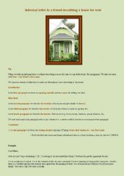 English Worksheet: Letter to a friend describing a house for rent