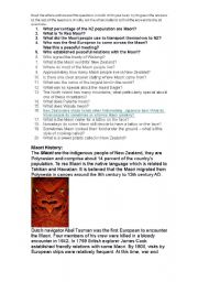 English Worksheet: Maori Culture in New Zealand