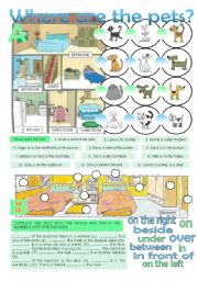 English Worksheet: THE HOUSE & PREPOSITIONS OF PLACE (greyscale + key)