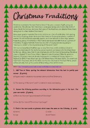 English Worksheet: Christmas Traditions