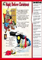 English Worksheet: COMIC - THE NIGHT BEFORE CHRISTMAS 1