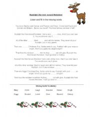 English Worksheet: Rudolph the red nosed reindeer